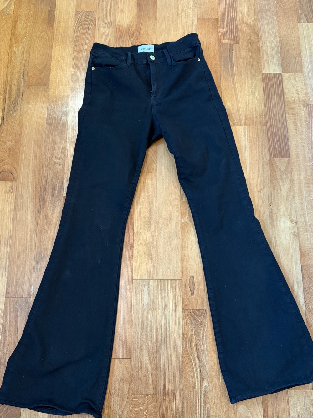 Frame Denim Black Flare Jeans